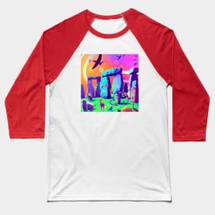 All the Animals Came to this Colorful Stonehenge Baseball T-Shirt